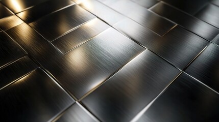 Poster - Reflective Metal Texture Background with Smooth Surfaces and Shine
