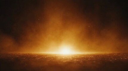 Aufkleber - A wide-angle view captures a golden celestial sky with a glowing aura emanating from a single bright focal point, creating a mystical and spiritual atmosphere