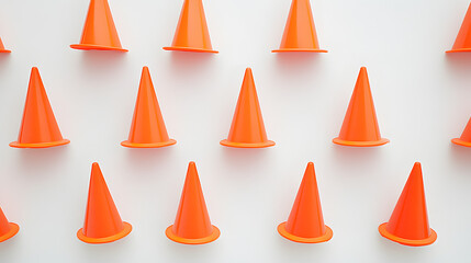 orange traffic cones pattern seamless background for construction safety warning design