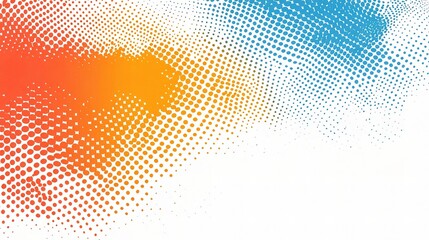 Poster - Abstract Halftone Pattern with Three Complementary Colors