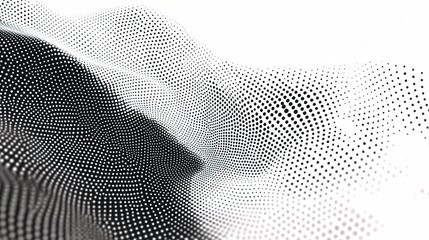 Poster - Abstract Halftone Background with Vector Dot Patterns in Monochrome