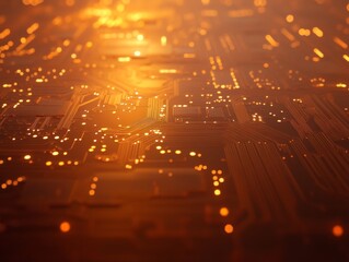 Aufkleber - Intricate details of a microchip reveal advanced circuitry under focused lighting, showcasing the complexity and sophistication of modern technology