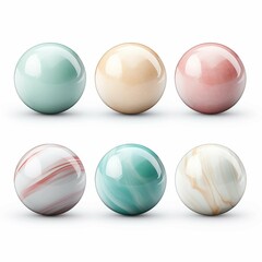 Canvas Print - Pastel Marble Set on a white Background