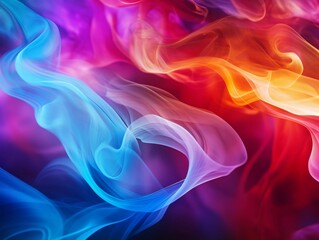 Wall Mural - Vibrant and Colorful Swirl Smoke Abstract Background