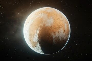 planet close-up with star background