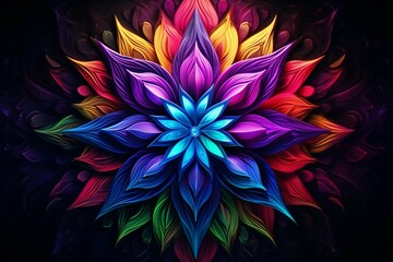 Wall Mural - Vibrant and Eye-Catching Colorful Star