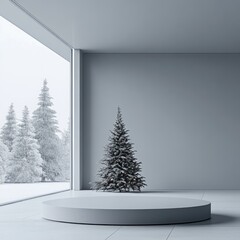 Sticker - Christmas Tree in White Room