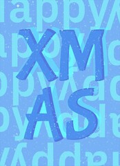 Poster - Animated Christmas poster with the inscription X-MAS