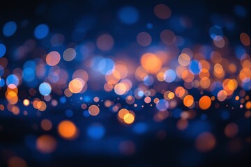 Aufkleber - Abstract blue and orange bokeh lights on dark background.
