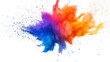 © Song Long - Colorful holi powder on white background. Colorful vibrant rainbow holi paint color powder explosion with bright colors isolated white background. colorful mixed rainbow powder explosion,