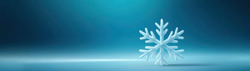 Wall Mural - exquisite snow flower on vibrant blue background, stunning winter nature photography masterpiece