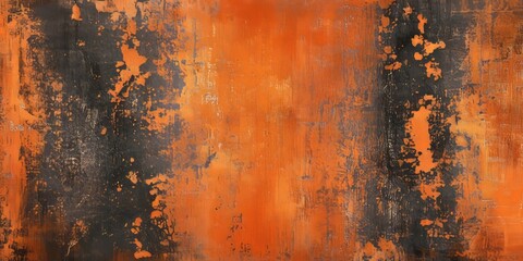 Poster - Abstract background featuring a metallic orange rust texture, showcasing unique grunge patterns. This metallic orange rust texture creates a visually striking and artistic ambiance.