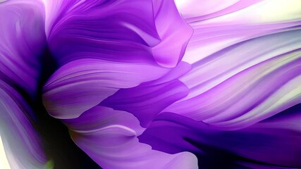 Aufkleber - Smooth, undulating petals of a fantastic flower open in a dance of light. Gradients of pink and purple add depth to the composition. The abstract style emphasizes the fluidity and softness of the form