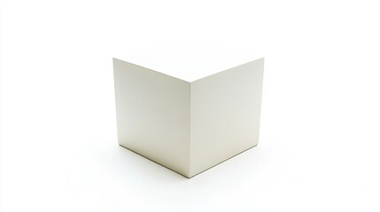 Poster - Minimalist White Cube on White Background for Modern Design Use