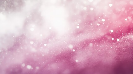 Poster - A light pink and white gradient background with a bokeh effect of faint hearts.