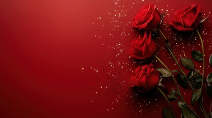 Poster - A red background with a subtle sparkle effect and plenty of space for Valentine messages.