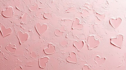 Poster - A soft blush pink background with textured patterns of tiny hearts.