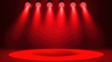 Wall Mural - A vibrant red background with a spotlight effect in the center for text placement.