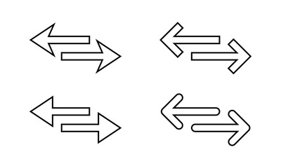 Poster - Transfer, exchange arrow outline icon set. Swap, two arrows sign symbol