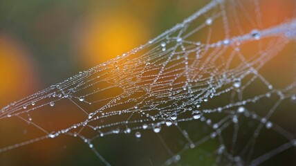 spider web with dew drops