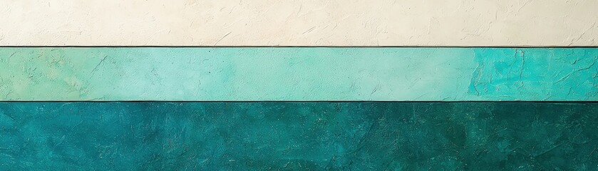 Poster - A colorful abstract background with textured layers in shades of teal and cream.