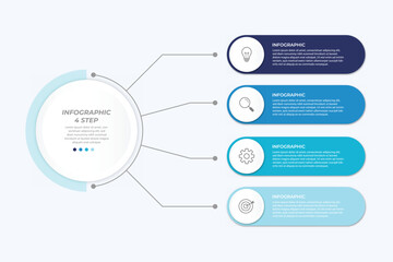 Poster - Vector infographic label design with circle infographic template design and 4-5-6 options or steps. Can be used for process diagram, presentations, workflow layout, banner, flow chart, info graph
