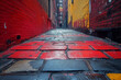 © Idrees - Dynamic Graffiti-Covered Urban Alleyway Bold