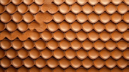 Poster - The detailed wood panel with repeating honeycomb pattern shows the beauty of natural material and geometric arrangement
