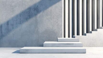 Poster - minimalist architectural facade with geometric patterns and shadows
