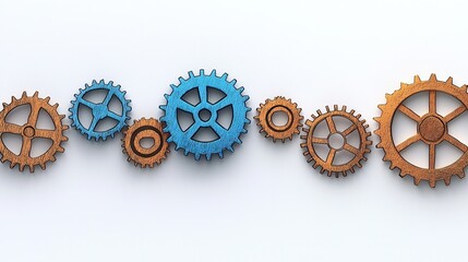 Poster - Interlocking Gears and Cogs in Metallic Mechanical System
