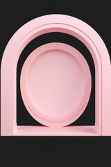 Poster - Abstract geometric pastel pink arches and circle. Concept of minimalism and modern design.