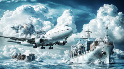 Wall Mural - Innovative logistics solutions transforming global transportation of goods with advanced technology