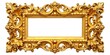 © Caitlin - Baroque Gold Frame, White Background, Copy Space: Elegant Design,  Luxury Photo Mockup,  Ornate Frame  Stock Image