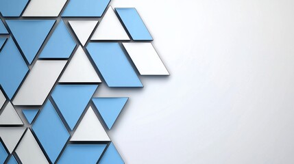 Poster - Abstract Geometric Shapes in Blue and White Tones