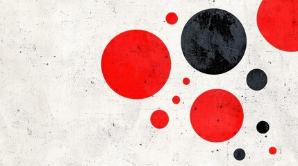 Poster - Minimalist Abstract Geometric Composition with Overlapping Colored Spheres and Circles
