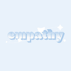 Poster - Light Blue Tone, Empathy bold Typography with White Orbit Ring