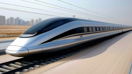 Poster - A high-speed train speeding through picturesque countryside, embodying efficient transportation options