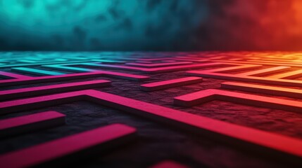 Poster - As you sow, So You reap Concept, Glowing Paths Intersecting in a Field with Mystical Colors and Patterns in a Modern Design