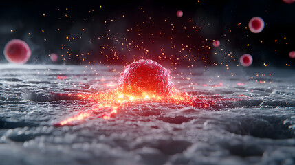 Poster - Abstract Representation of Cellular Activity with Glowing Particles