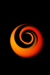 Poster - Abstract spiral in orange and yellow. Concept of motion, energy, and infinity.