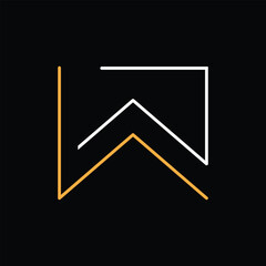 Poster - This is a flat logo design of an abstract monogram W in minimalist line style