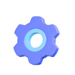 Poster - gear 3d setting icon for app web blue color