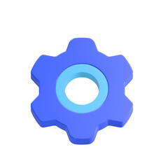 Wall Mural - gear 3d setting icon for app web blue color