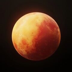 Wall Mural - A perfectly round, vibrant orange fruit with detailed, realistic texture, softly lit with cinematic lighting