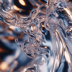 Poster - Captivating Flow of Water Creating Intricate Patterns With Shimmering Reflections of Light During the Day