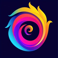 Poster - A vibrant swirl design featuring bold gradients in shades of blue, pink, and yellow, exuding a dynamic energy.