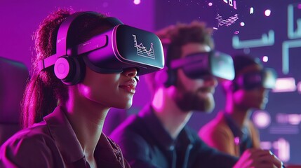 Poster - Diverse group experiencing immersive virtual reality.