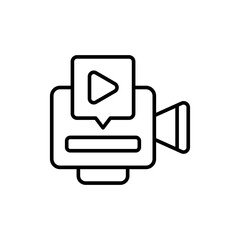 Poster - News video outline icons, minimalist vector illustration ,simple transparent graphic element .Isolated on white background