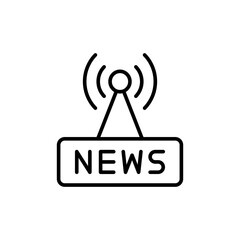 Poster - Radio news outline icons, minimalist vector illustration ,simple transparent graphic element .Isolated on white background