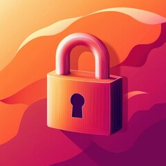 Poster - A colorful digital illustration of a padlock, symbolizing security and protection against cyber threats.